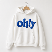 Sudadera con Capucha Personalizada en 3D, 100% Algodón, Diseño de Dibujos Animados, Corte Regular, Color Blanco, Estilo Urbano, Impresión Digital de Logotipo, Primavera, OEM