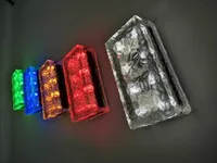 Bloc de verre LED coloré pour décoration commerciale en gros, 196x96x60mm