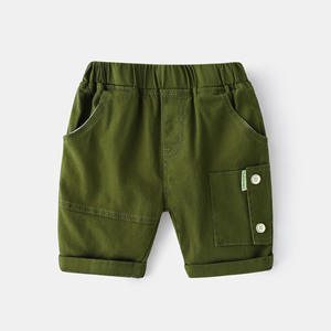 Pantalones Cargo Cortos de Algodón para Niños, Color Azul Oscuro, Marca para Niños, con Bolsillos y Decoraciones de Botones - Product Image 2