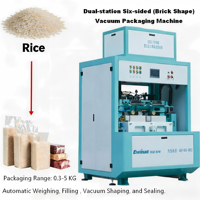 Machine d'emballage sous vide semi-automatique à six côtés pour céréales de riz (0,3-5 kg), haute vitesse, pour sacs alimentaires