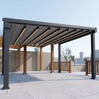 Pergola rétractable en tissu en aluminium 6063-T5 pour les constructeurs et les entrepreneurs