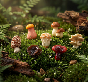 Fongues réalistes en résine : Morilles, Chanterelles, Champignons huîtres, Reishi, Porcini, Champignons oreilles <span class=keywords><strong>de</strong></span> singe, Enoki, Champignons géants, pour l'apprentissage botanique, le jardin, la maison <span class=keywords><strong>de</strong></span> poupées - Product Image 3