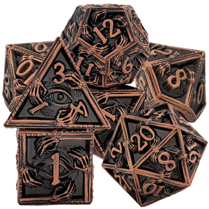 LOTR the One <b>Ring</b> Resin Dice Set Transparent Clear with Sharp Red Edge Swirl and Gold LOTR <b>Ring</b> Polyhedral Shape - Product Image 1