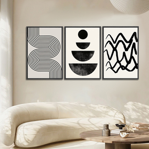 Decorazione per la casa stampa su tela linea a forma di nero minimalista Boho astratta <span class=keywords><strong>pittura</strong></span> murale arte moderna geometrica - Product Image 3