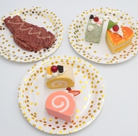 Assiettes en papier jetables multicolores de 7 pouces écologiques et biodégradables pour les mariages, les restaurants utilisent des fournitures de fête d'anniversaire