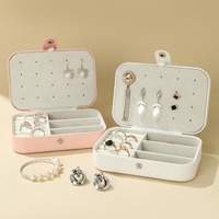A1 Portable Mini Bijoux Organisateur Pu En Cuir Bijoux Bague Collier Mallette De Rangement Voyage Bijoux Organisateur Boîte Emballage