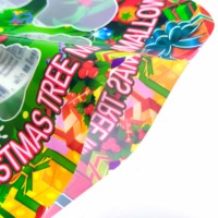 Herbruikbare Mylar verpakkingstas in de vorm van een kerstboom, van voedselveilige kunststof, met gravureprint, gestanst, snoepzak met transparant venster