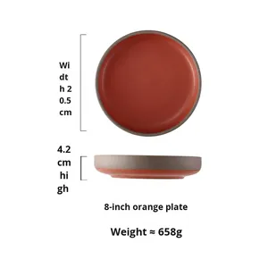 Assiette à dîner en céramique rustique simple, changement <span class=keywords><strong>de</strong></span> four, assiette creuse, assiette à soupe <span class=keywords><strong>de</strong></span> restaurant, assiette <span class=keywords><strong>haut</strong></span> <span class=keywords><strong>de</strong></span> <span class=keywords><strong>gamme</strong></span>, <span class=keywords><strong>vaisselle</strong></span> en céramique <span class=keywords><strong>japonaise</strong></span> - Product Image 6