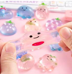 Mini Transparent Fruit-shaped Crystal Squeeze Toy Bouncy Soft Stress Relief Stretchy Latex Kid <b>Gifts</b> Decor Style <b>Randomly</b> - Product Image 3