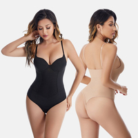 Body sculptant colombien sans couture pour femme grande taille, avec entrejambe ouvert, soutien-gorge bustier à armatures et string intégré