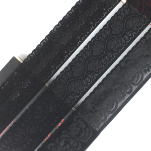 Alta Qualidade PRETO Lace Guarnição De Malha De Renda Com Cinto Jacquard De Silicone Fantasia Elástica Borda JACQUARD Elástica <span class=keywords><strong>FANCY</strong></span> Elástica - Product Image 4