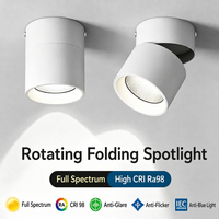 Plafonnier LED durable super lumineux 7W 10W 15W, angle de 90 ° réglable, projecteur de salon, montage en surface pour la décoration intérieure