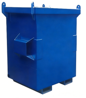 Conteneur de déchets à levage par grue avec couvercle, bac à déchets en acier pour le recyclage des métaux et la gestion des déchets solides, personnalisable