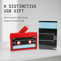 Clé USB personnalisée en forme de cassette audio USB 2.0 128 Mo 512 Mo 1 Go 2 Go 4 Go 8 Go 16 Go – Cadeau d'affaires personnalisé