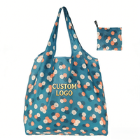 Bolsa de Compras Ligera de Nailon 210D con Estampados Bonitos, Bolsas de Compras Plegables de Gran Capacidad, Logotipo Personalizado al por Mayor