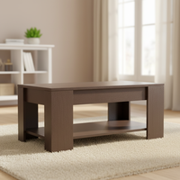 Table basse moderne multifonctionnelle portable, réglable en hauteur, avec plateau relevable, en bois écologique, pliable, avec rangement pour le salon