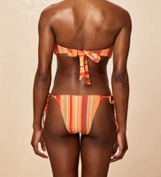 Nouvel Arrivage Ensemble Bikini Deux Pièces Femme OEM Personnalisable avec Logo, Écologique, en Spandex et Nylon, Bandeau, Anneau Doré, Liens Latéraux, Style Brésilien, Séchage Rapide