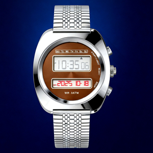 <span class=keywords><strong>Montre</strong></span> design futuriste vintage ChronoD rétro des années 1970 <span class=keywords><strong>montre</strong></span> électronique à double affichage boîtier en acier inoxydable LCD - Product Image 1