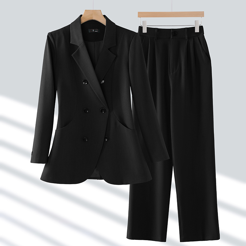 women's black polyester dress pants Women's Black, Pleated Front, Dress Pants main image 1