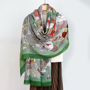 Long <strong>Wool</strong> Head Scarf for Women Stylish Floral Pattern <strong>Shawls</strong> <strong>Wool</strong> Custom Head Wrap Custom Head Wrap <strong>Wholesale</strong> <strong>Wool</strong> <strong>Silk</strong> Scarves