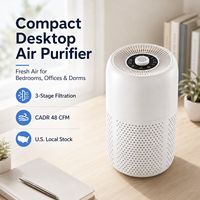 Purificador de Aire de Escritorio para Espacios Pequeños, Listo para Exportación, para el Mercado Estadounidense, con Filtro de Repuesto, Certificación CE y FCC