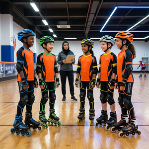 Offre Spéciale : Ensemble Maillot et Patins à Roulettes Personnalisés pour Enfants – Manches Longues avec Casque, Genouillères et Coudières pour le Patinage et le Cyclisme en Extérieur - Product Image 5