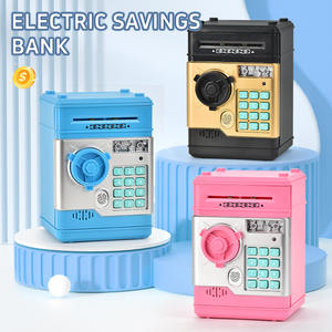 <span class=keywords><strong>Mini</strong></span> distributeur automatique de billets pour enfants, détecteur d'empreintes digitales, mot de passe pour tirelire en plastique, jouet cadeau - Product Image 3