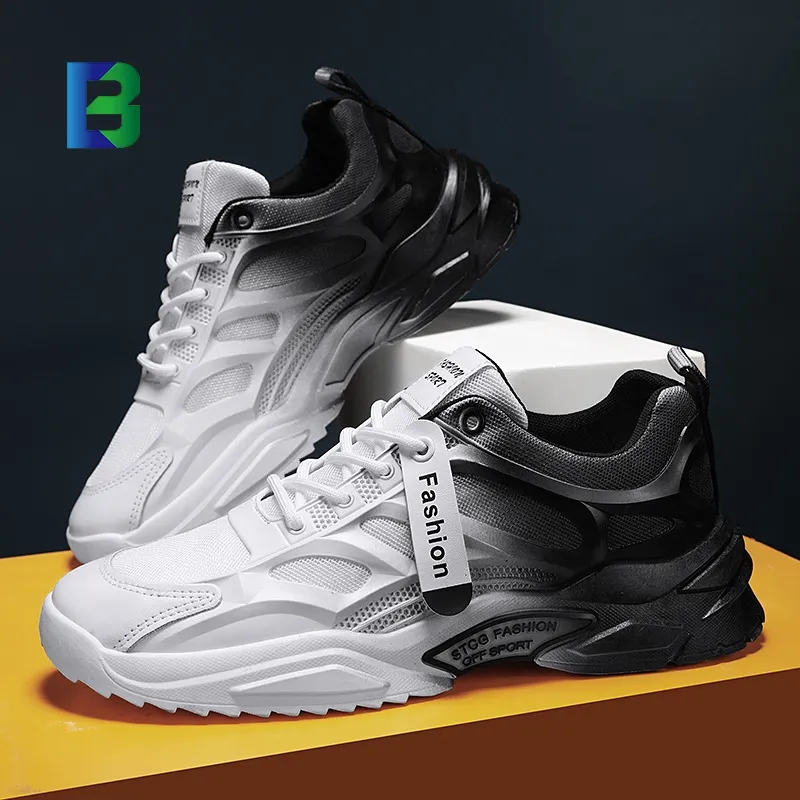 2023 New Design High Quality Fashion New PU Mesh Breathable Men's Casual Running Sneakers