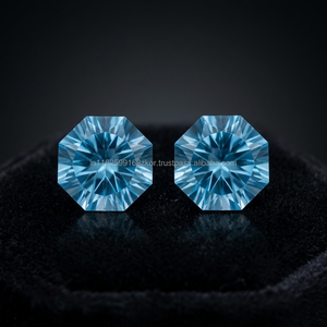 Topacio Azul Natural, Corte Facetado Hexagonal, Piedras Preciosas Sueltas, Certificado Gopika, Precio al por Mayor, Lote de Gemas de Topacio Azul Suizo - Product Image 3