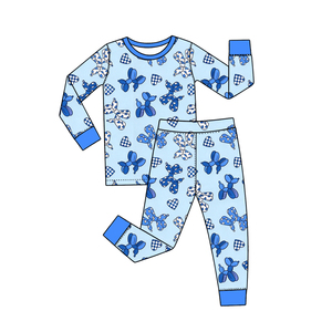 Précommande : Pyjamas imprimés nœuds de dessins animés pour tout-petits, combinaisons de nuit zippées pour tout-petits, tenues assorties pour sœurs, nouveaux designs de vêtements - Product Image 2