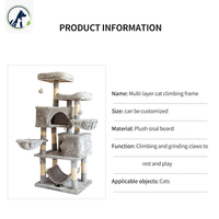 Arbre à chat cadre d'escalade pour chat moderne en bois sisal multi-niveaux luxe grand sol au plafond arbres à chat et grattoir