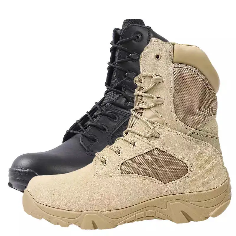 Hot selling high quality fashion waterproof desert outdoor men's Hiking tactical Men's combat boots