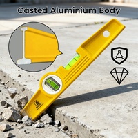 LYQUEEN Waterpas Magnetik Torpedo dengan 2 Magnet, Bodi Aluminium Cor, Akurasi 0.5mm/m