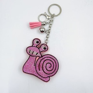 Custom Snail Keychain Rhinestone Snail Shaped Keyring Mini Animal Figures Key <b>Bag</b> <b>Charms</b> Gifts - Product Image 3