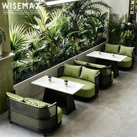 WISEMAX FURNITURE Mobilier commercial moderne et minimaliste, table et chaises en métal, canapé 2 places pour café, restaurant