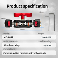 YuanYu Magic Arm - Support de fixation pour caméra avec double rotule, en alliage d'aluminium anodisé dur, kit de super-pince CNC pour appareil photo/LED