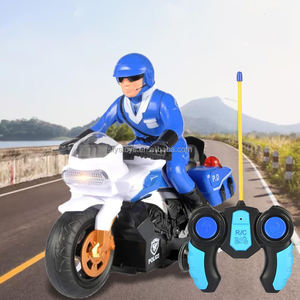 Moto de police télécommandée 2CH avec musique et lumières, moto de <span class=keywords><strong>patrouille</strong></span> télécommandée avec rotation à 360 degrés - Product Image 2