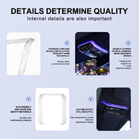 Gicoo Lampe de lecture de toit de voiture transparente en cristal diamanté, non destructive, garniture intérieure, 64 couleurs RGB, IP67