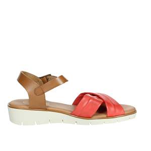 Cinzia <b>Soft</b> Donna Sandalo Basso Rosso Flat Sandals Leather Straps Buckle Closure Comfortable Walkwear - Product Image 3