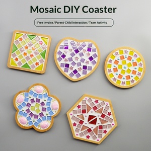 Kit de Manualidades WOWEI, Posavasos de Mosaico de Bambú, Tamaño Pequeño, para Jardines de Infancia y Actividades de Collage entre Padres e Hijos - Product Image 2