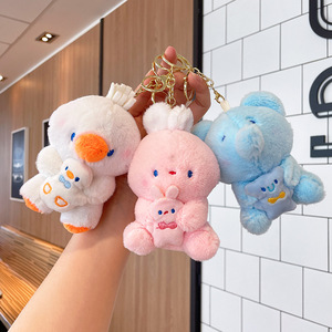 Songshan giocattoli all'ingrosso Mini zaino in peluche decorazione borsa pelosa accessorio morbido cartone animato animale Plushie farcito portachiavi - Product Image 2