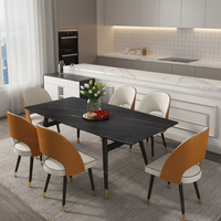Ensemble de meubles de salle à manger en marbre - Design moderne, pliable, durable et imperméable pour café/restaurant