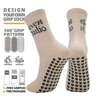 Chaussettes de yoga antidérapantes pour femmes, avec logo personnalisé, chaussettes de pilates, chaussettes de yoga antidérapantes pour la salle de sport, chaussettes de yoga en coton tricoté personnalisées