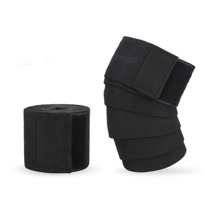 Rodillera de compresión especializada para sentadillas y levantamiento de pesas, con vendaje envolvente y protección antideslizante para las rodillas - Product Image 1