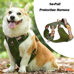Besar kecil Retro kulit tali kekang anjing reflektif antikeluar rompi <span class=keywords><strong>Harness</strong></span> tali nilon tidak ada tarik untuk nyaman berjalan - Product Image 5