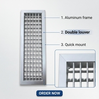 Grille d'aération haute performance en ABS double couche, à installation facile, pour conduits de climatisation hospitaliers