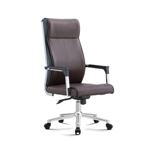 <span class=keywords><strong>Chaise</strong></span> de <span class=keywords><strong>bureau</strong></span> de direction moderne réglable en électrodéposition avec dossier haut pivotant en cuir avec <span class=keywords><strong>roulettes</strong></span> en nylon sur mesure du Guangdong - Product Image 1