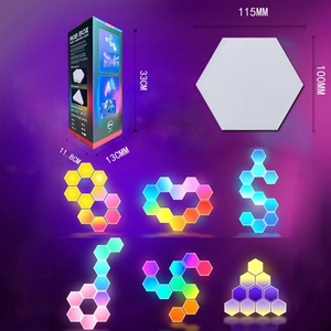 6pcs <b>Kit</b> WIFI Version Gaming Hexagonal Splicing <b>DIY</b> Ambient Lighting Wall Light Without Stand with Led Backlight - Product Image 6