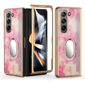 Funda con Anillo Electrochapado y Purpurina para Samsung Z Fold/Flip, Funda Todo en Uno, Venta al Por Mayor - Product Image 4