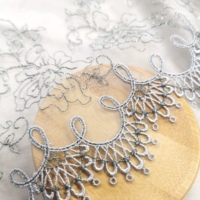 Bordure en dentelle dorée de 21 cm avec fil, peut être utilisée pour la décoration des vêtements, des sous-vêtements féminins, des soutiens-gorge et des accessoires de robes de soirée